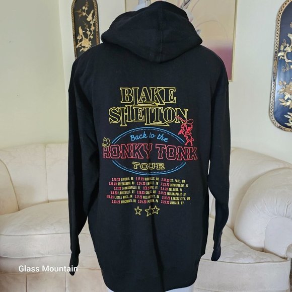 Sold - Blake Shelton Back to The Honky Tonk Tour 2023 Black Men's XL Hoodie - Picture 4 of 12